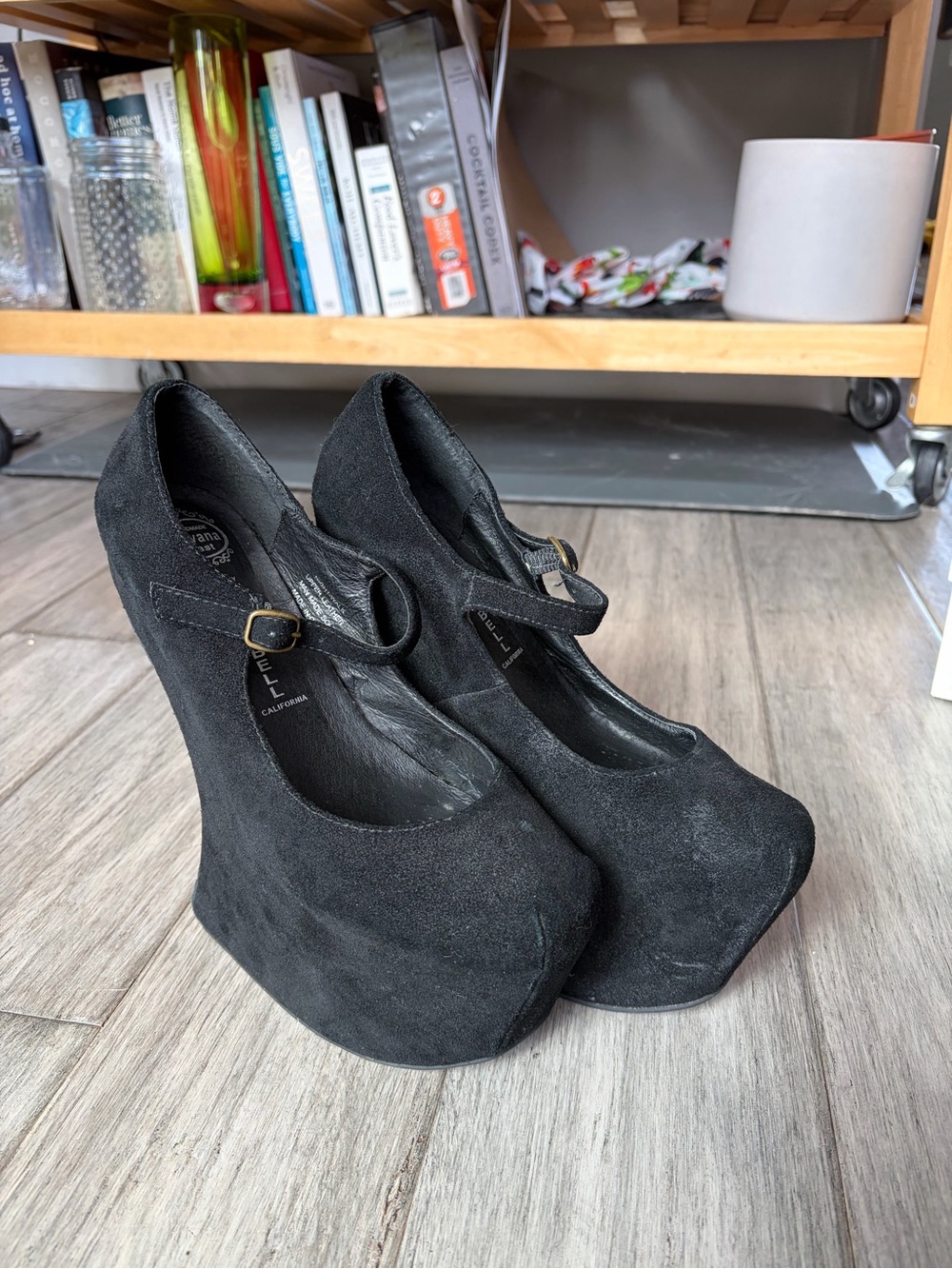 Nightwalk by Jeffrey Campbell black suede 7.5